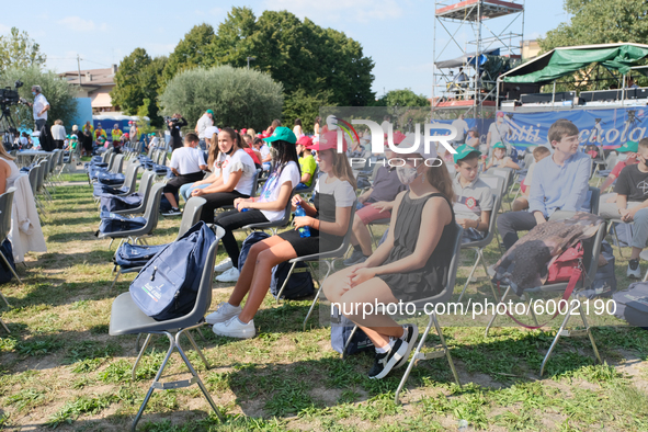 On the occasion of the reopening of schools and the start of the new school year, students attend  'Tutti a scuola' (Everyone At School) eve...