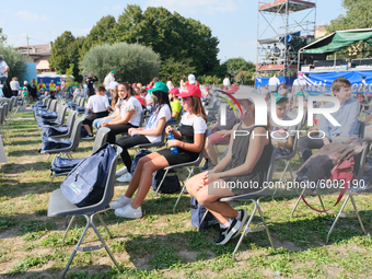 On the occasion of the reopening of schools and the start of the new school year, students attend  'Tutti a scuola' (Everyone At School) eve...