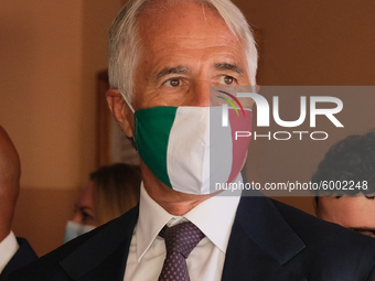 President of the Italian National Olympic Committee (CONI) Giovanni Malago arrives, on the occasion of the reopening of schools and the star...