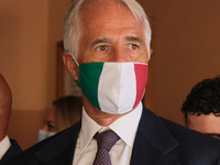 President of the Italian National Olympic Committee (CONI) Giovanni Malago arrives, on the occasion of the reopening of schools and the star...