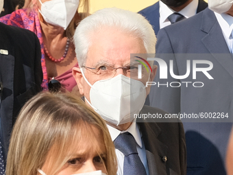 The President of the Italian Republic Sergio Mattarella arrives, on the occasion of the reopening of schools and the start of the new school...