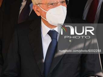 The President of the Italian Republic Sergio Mattarella arrives, on the occasion of the reopening of schools and the start of the new school...