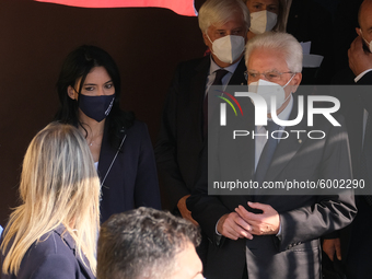 The President of the Italian Republic Sergio Mattarella arrives, on the occasion of the reopening of schools and the start of the new school...