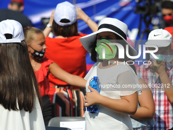 On the occasion of the reopening of schools and the start of the new school year, students attend  'Tutti a scuola' (Everyone At School) eve...