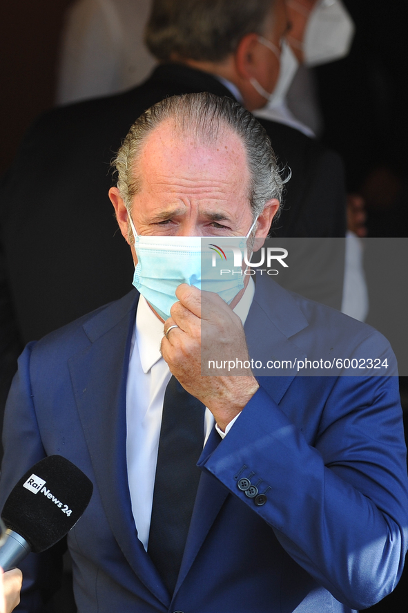 President of Veneto Region Luca Zaia arrives, on the occasion of the reopening of schools and the start of the new school year,  'Tutti a sc...