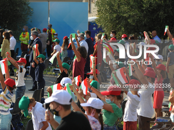 On the occasion of the reopening of schools and the start of the new school year, students attend  'Tutti a scuola' (Everyone At School) eve...