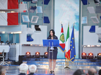 Italy's Public Education Minister Lucia Azzolina speaks, on the occasion of the reopening of schools and the start of the new school year,...