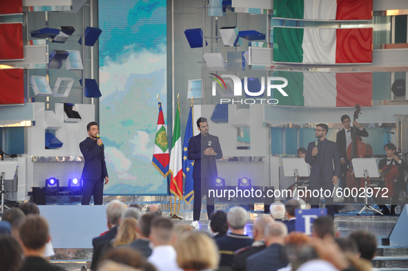 ''Il Volo'' perform on the occasion of the reopening of schools and the start of the new school year,  'Tutti a scuola' (Everyone At School)...