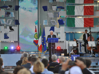 The President of the Italian Republic Sergio Mattarella speaks, on the occasion of the reopening of schools and the start of the new school...