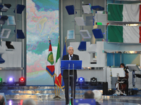 The President of the Italian Republic Sergio Mattarella speaks, on the occasion of the reopening of schools and the start of the new school...