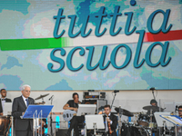 The President of the Italian Republic Sergio Mattarella speaks, on the occasion of the reopening of schools and the start of the new school...