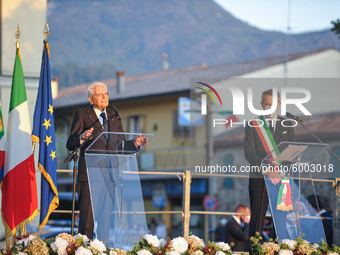 The President of the Italian Republic Sergio Mattarella speaks, on the occasion of the reopening of schools and the start of the new school...