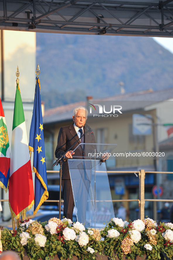 The President of the Italian Republic Sergio Mattarella speaks, on the occasion of the reopening of schools and the start of the new school...