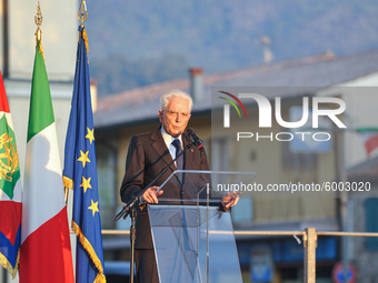 The President of the Italian Republic Sergio Mattarella speaks, on the occasion of the reopening of schools and the start of the new school...