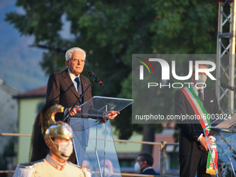 The President of the Italian Republic Sergio Mattarella speaks, on the occasion of the reopening of schools and the start of the new school...