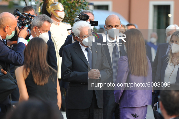 The President of the Italian Republic Sergio Mattarella speaks, on the occasion of the reopening of schools and the start of the new school...