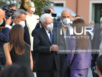 The President of the Italian Republic Sergio Mattarella speaks, on the occasion of the reopening of schools and the start of the new school...