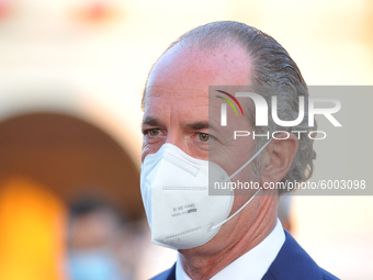 President of Veneto Region Luca Zaia arrives, on the occasion of the reopening of schools and the start of the new school year,  'Tutti a sc...