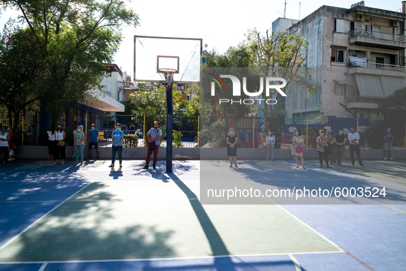 First day of school amid the COVID-19 regulations in Nea Ionia, Athens, Greece, on September 14, 2020.  