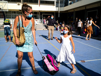 First day of school amid the COVID-19 regulations in Nea Ionia, Athens, Greece, on September 14, 2020.  (