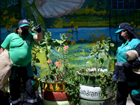 Mr. Botache and Mrs. Stella, during a work day on the recycling route in the town of San Cristóbal, in Bogota, Colombia on September 9, 2020...