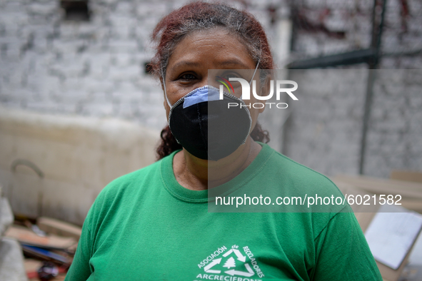 Mrs. America, founder and leader of the Environmental Recovery group for 20 years, in the storage warehouse in the Las Cruces neighborhood,...