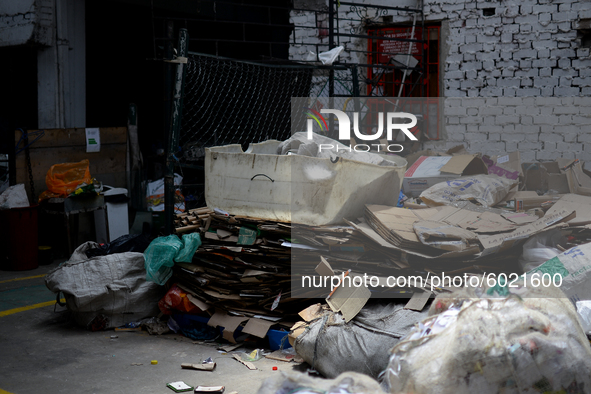 A recycling warehouse in the Las Cruces neighborhood in the city of Bogota, Colombia 