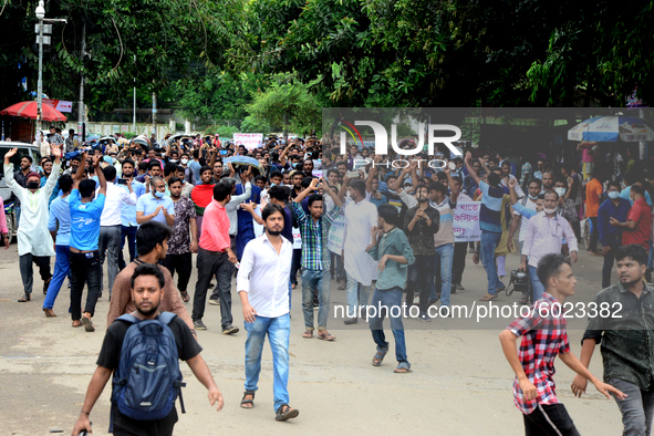 Activists of Bangladesh Sadharan Chhatra Odhikar Sangrakkhan Parishad staged a demonstration protesting ''false cases, detention and police...