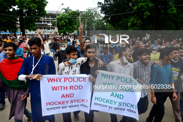 Activists of Bangladesh Sadharan Chhatra Odhikar Sangrakkhan Parishad staged a demonstration protesting ''false cases, detention and police...