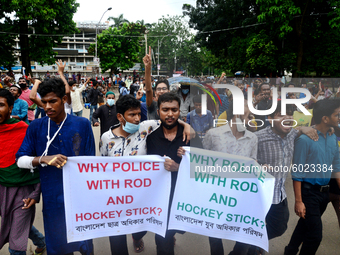 Activists of Bangladesh Sadharan Chhatra Odhikar Sangrakkhan Parishad staged a demonstration protesting ''false cases, detention and police...