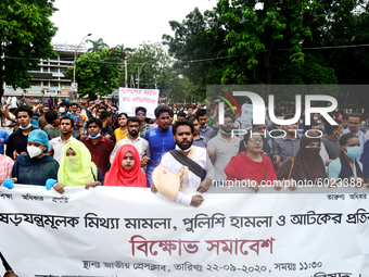 Activists of Bangladesh Sadharan Chhatra Odhikar Sangrakkhan Parishad staged a demonstration protesting ''false cases, detention and police...