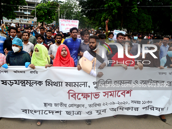 Activists of Bangladesh Sadharan Chhatra Odhikar Sangrakkhan Parishad staged a demonstration protesting ''false cases, detention and police...