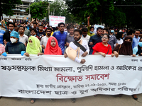 Activists of Bangladesh Sadharan Chhatra Odhikar Sangrakkhan Parishad staged a demonstration protesting ''false cases, detention and police...