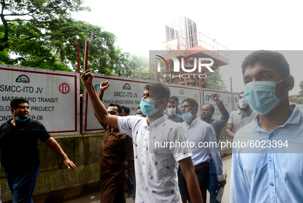 Activists of Bangladesh Sadharan Chhatra Odhikar Sangrakkhan Parishad staged a demonstration protesting ''false cases, detention and police...