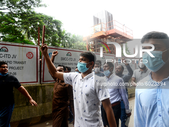 Activists of Bangladesh Sadharan Chhatra Odhikar Sangrakkhan Parishad staged a demonstration protesting ''false cases, detention and police...