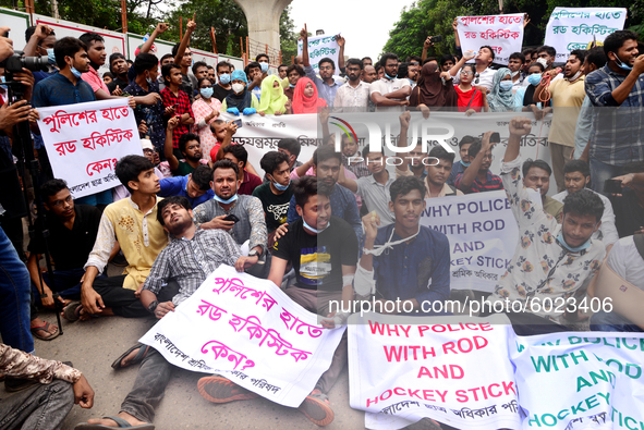 Activists of Bangladesh Sadharan Chhatra Odhikar Sangrakkhan Parishad staged a demonstration protesting ''false cases, detention and police...