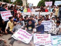 Activists of Bangladesh Sadharan Chhatra Odhikar Sangrakkhan Parishad staged a demonstration protesting ''false cases, detention and police...