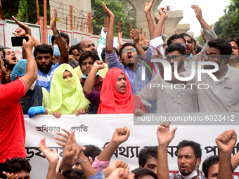 Activists of Bangladesh Sadharan Chhatra Odhikar Sangrakkhan Parishad staged a demonstration protesting ''false cases, detention and police...