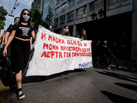 Students protest in Athens, Greece on September 24, 2020. They ask from the government to give money for education, to reduce the number of...