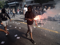 Students protest in Athens, Greece on September 24, 2020. They ask from the government to give money for education, to reduce the number of...