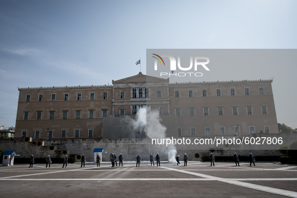 Students protest in Athens, Greece on September 24, 2020. They ask from the government to give money for education, to reduce the number of...