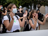 Students protest in Athens, Greece on September 24, 2020. They ask from the government to give money for education, to reduce the number of...