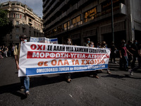 Students protest in Athens, Greece on September 24, 2020. They ask from the government to give money for education, to reduce the number of...