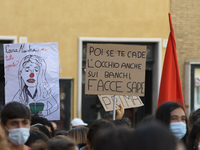 Students and trade unions of the capital took to Piazza Montecitorio in Rome, Italy, on September 25, 2020 to contest the reopening of schoo...