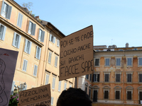 Students and trade unions of the capital took to Piazza Montecitorio in Rome, Italy, on September 25, 2020 to contest the reopening of schoo...