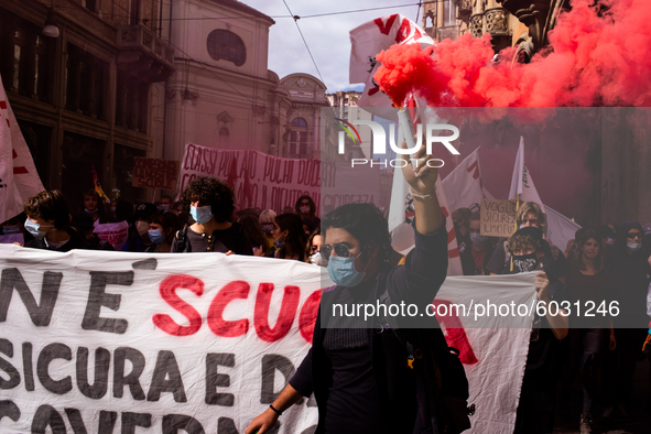 Students strike against the way the Italian government managed, with delays and failures, the restart of the school year 2020/2021, followin...