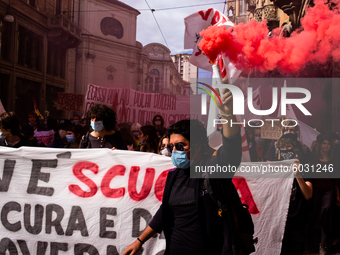 Students strike against the way the Italian government managed, with delays and failures, the restart of the school year 2020/2021, followin...