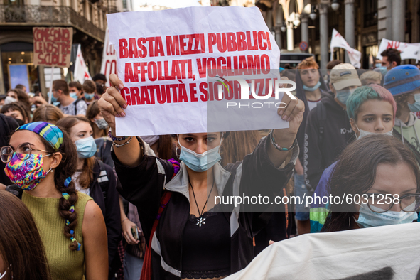 Students strike against the way the Italian government managed, with delays and failures, the restart of the school year 2020/2021, followin...