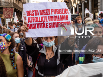 Students strike against the way the Italian government managed, with delays and failures, the restart of the school year 2020/2021, followin...