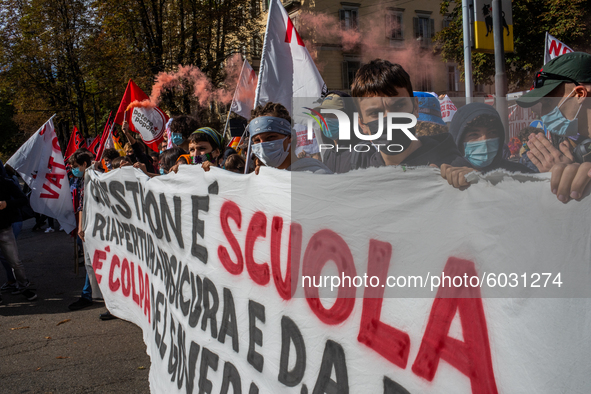 Students strike against the way the Italian government managed, with delays and failures, the restart of the school year 2020/2021, followin...